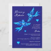 Spanisch, Invitación Boda Mexicana Colibrí Azul Einladung (Vorderseite)