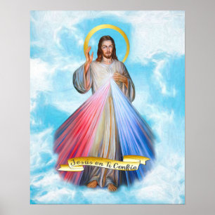 Spanisch Jesus Divina Misericordia Cielo Azul Poster