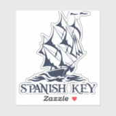 Spanisch Key Kiss-Cut Stickers - Blau Aufkleber (Blatt)
