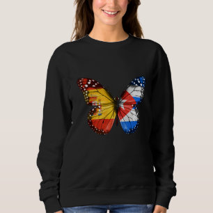 Spanisch-kubanische Fahne-Schmetterling Sweatshirt
