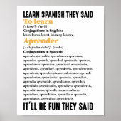 Spanisch lernen Es wird Spaß machen, sagten sie lu Poster (Vorne)