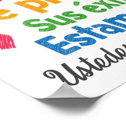 Spanisch Liebe Schüler Klassenzimmer Poster (Ecke)