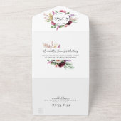 Spanisch, Lila mauve florale Hochzeitszerreiß von All In One Einladung (Außenbereich)