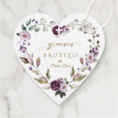 Spanisch Lila Pink Blume Gracias Bautizo Geschenkanhänger (Rückseite)