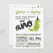 Spanisch Little Dino Dinosaur Thema Boy Stomp Postkarte (Vorne/Hinten)