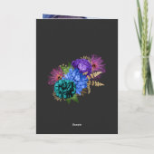 Spanisch Mardi Gras Aquarell Floral Quinceañera Dankeskarte (Rückseite)