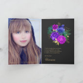 Spanisch Mardi Gras Aquarell Floral Quinceañera Dankeskarte (Innenseite)