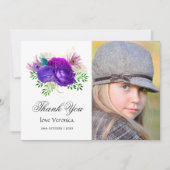 Spanisch Mardi Gras Watercolor Floral Quinceañera Dankeskarte (Vorderseite)