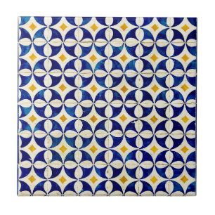 Spanisch marokkanischer Tile Navy Blau Gelb Fliese
