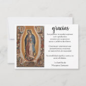 Spanisch Mary Guadalupe Danke, dass Sie Beileid Dankeskarte (Vorderseite)