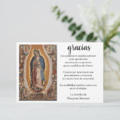 Spanisch Mary Guadalupe Danke, dass Sie Beileid Dankeskarte (Stehend Vorderseite)