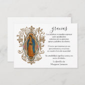 Spanisch Mary Guadalupe Danke, dass Sie Beileid Dankeskarte (Vorne/Hinten)