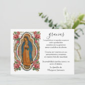 Spanisch Mary Guadalupe Vielen Dank Dankeskarte (Stehend Vorderseite)
