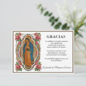 Spanisch Mary Guadalupe Vielen Dank Dankeskarte (Stehend Vorderseite)