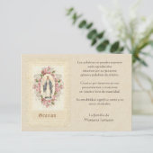 Spanisch Mary Katholic Vielen Dank, dass Sie mein  Dankeskarte (Stehend Vorderseite)