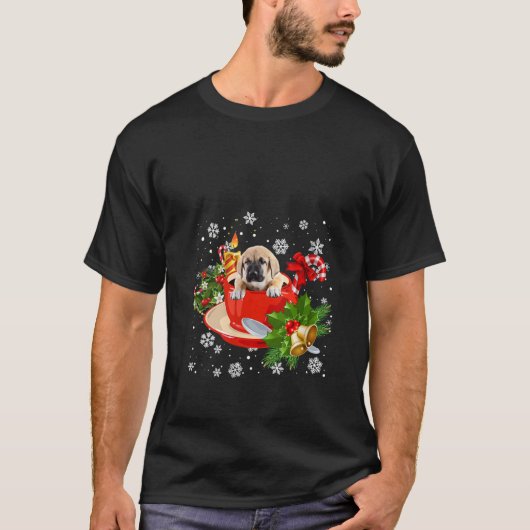Spanisch Mastiff und Kaffee Weihnachtsschnee L T-Shirt (Vorderseite)