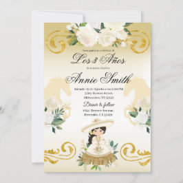 Spanisch Mexikanisch 3 años Gold Girl Charra Einladung