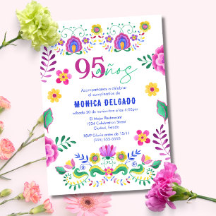 Spanisch-Mexikanische Fiesta-Blumen zum 95. Geburt Einladung