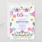 Spanisch Mexikanische Fiesta Floral 65. Geburtstag Einladung (Vorderseite)
