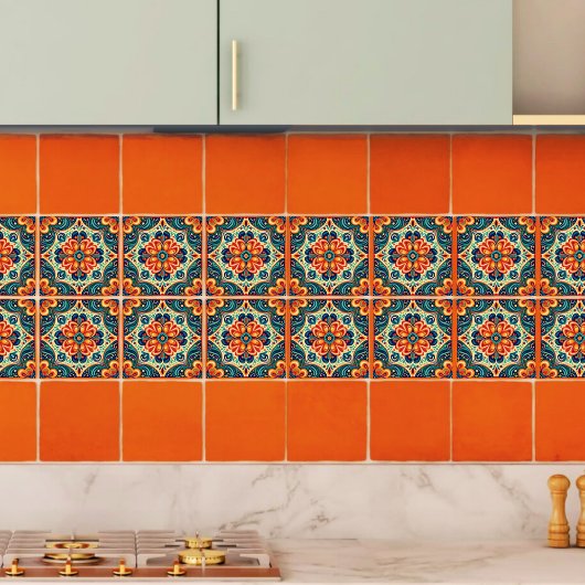 Spanisch mexikanische Moderne Fusion Floral Fliese