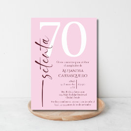Spanisch Minimalistisch Pink Delicate 70. Geburtst Einladung