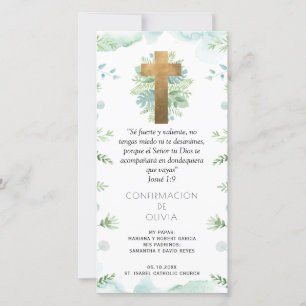 Spanisch, Mint Greenery Confirmation Lesezeichen G Dankeskarte