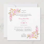 Spanisch Mis XV Romantisches Foto Spring Bouquet Einladung (Rückseite)