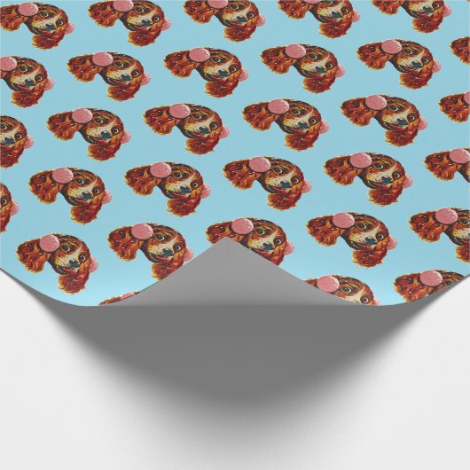 Spanisch mit rosa Earmuffs Geschenkpapier (Ecke)