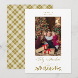 Spanisch Moderne Elegante Weihnachtsfamilie Foto Feiertagskarte