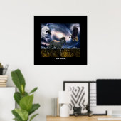 Spanisch Mustang, Bald Adler & Galaxy Art Poster (Heimbüro)