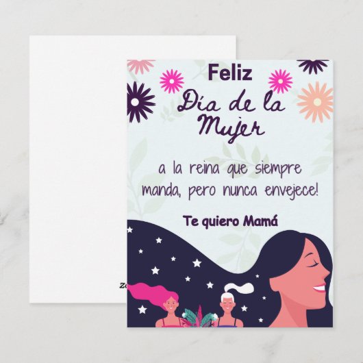 Spanisch - Muttergottes Frauentag, Feiertagskarte (Vorne/Hinten)