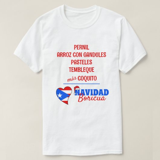 Spanisch Navidad Boricua Traditionelles Weihnachts T-Shirt (Design vorne)