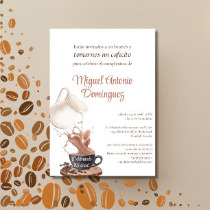 Spanisch Niedlich Coffee Splash 85. Geburtstagspar Einladung