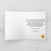 Spanisch Niedlich Pink Coffee Tasse Planter Geburt Karte (Innenseite)