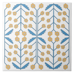 Spanisch Orange Blau Pink Blumenmuster Mediterran Fliese