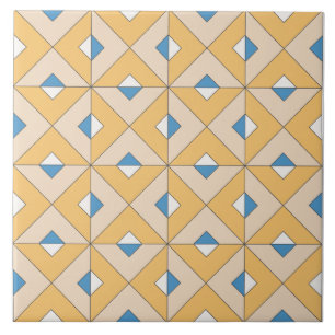 Spanisch Orange Blau Rosa Geometrisch Mediterran Fliese