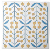 Spanisch Orange Blue Pink Flora Mittelmeer Fliese (Vorderseite)