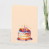 Spanisch Orange Pink Große Kuchen Balloons Geburts Karte (Rückseite)