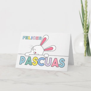 SPANISCH Ostern Bunny Pastel Hues Karte