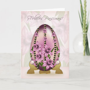 Spanisch-Ostern-Karte mit verziertem Ei und Feiertagskarte