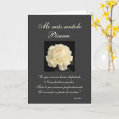 Spanisch: Pesame B&W Beileidskarte Karte (Gelbe Blume)