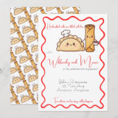 Spanisch Philippinische Empanada & Lumpia Verlobun Einladung (Vorne/Hinten)