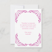 SPANISCH PINK & BLAUE QUINCEAÑERA | DANKESKARTE (Rückseite)
