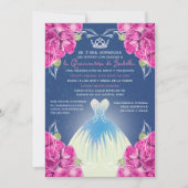 SPANISCH PINK & BLAUE QUINCEAÑERA | EINLADUNG (Vorderseite)