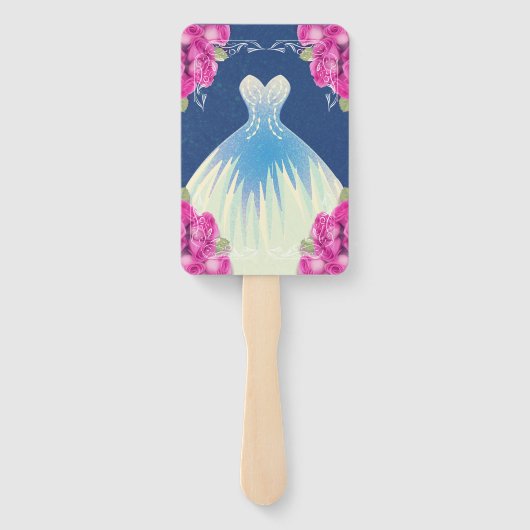 SPANISCH PINK & BLAUE QUINCEAÑERA | FÄCHER (Rückseite)