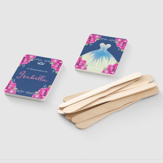 SPANISCH PINK & BLAUE QUINCEAÑERA | FÄCHER (Non-assembled)