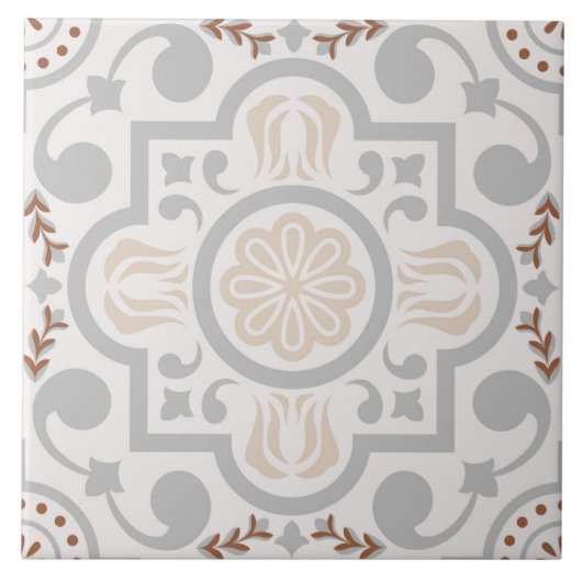 Spanisch Portugiesisch Boho Fliese (Vorderseite)