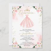 Spanisch Quinceanera Einladung Blush Blumenkleid (Vorderseite)