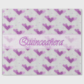 Spanisch Quinceanera rosa lila Geschenkpapier (Flach)