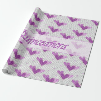Spanisch Quinceanera rosa lila Geschenkpapier